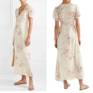 LoveShackFancy Ariel Dress in Monticello 100% silk M